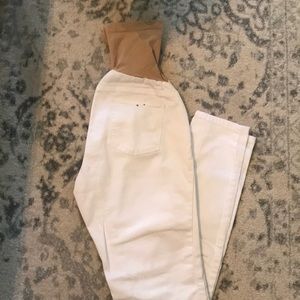 Maternity Jeans: White Denim